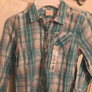 Jumping Beans Lurex Plaid Shirt